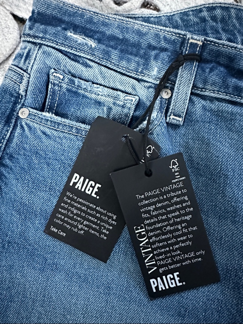 NWT PAIGE Leenah slim wide leg denim jeans 28 volar distressed $250 - Picture 5 of 12
